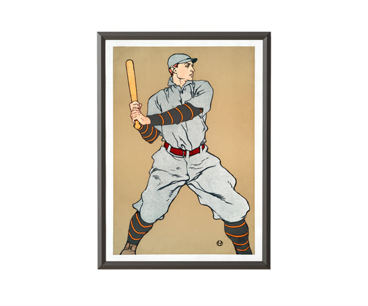 Vintage Baseball Player Drawing by Edward Penfield (1908) - Get Instant Art